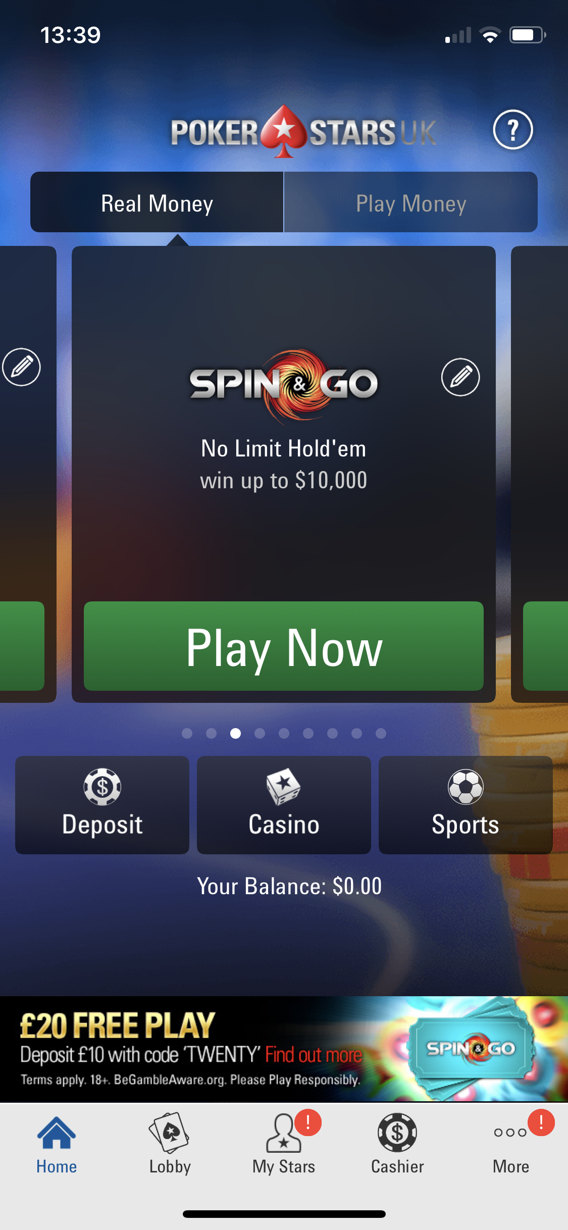 are there any online gambling apps with real money