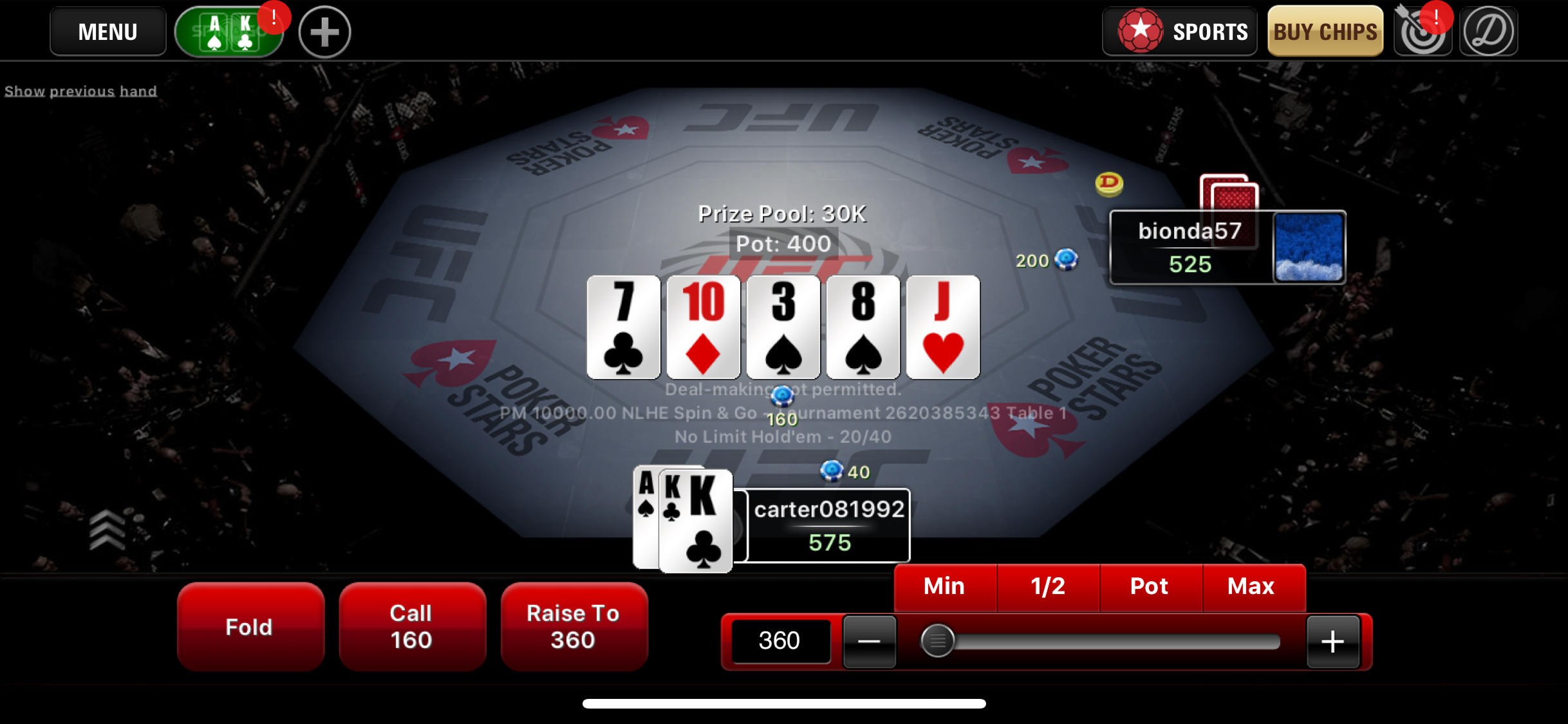 ufc spin and go pokerstars app