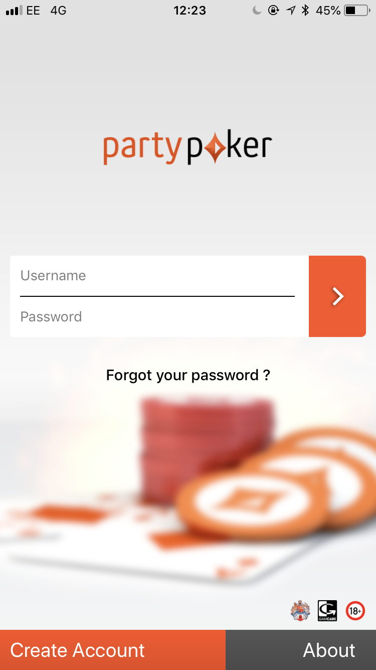 party poker log in