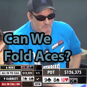 can we fold aces on this bad board?